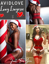 Avidlove Weihnachtsdessous für Spitzenbodysuit Dessous-Set Korsett Dessous Boudoir-Outfits